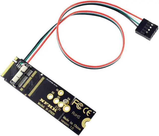 Alt view image 4 of 5 - 6+12 Pin Bluetooth Wifi Wireless Card Module to M.2 Key M PCIe X4 Adapter Card for NGFF M.2 Converter Card