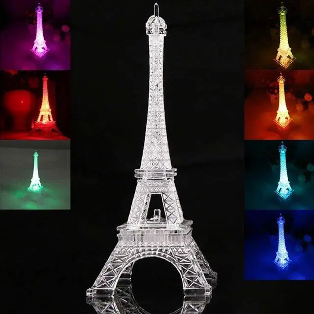 Main image of Acrylic Eiffel Tower Flashing Lamp LED Mini LED Night Light Lamp  Night Light Atmosphere Nightlight Desk Lamp