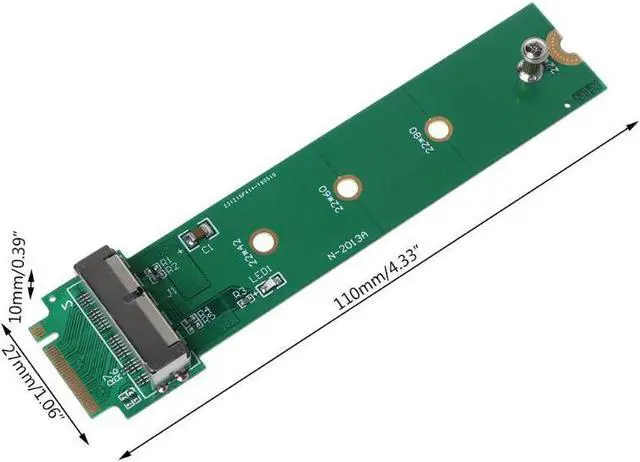 Alt view image 2 of 6 - For MacBook Air Pro 12+16 Pins SSD to M.2 Key M (NGFF) PCI-e Adapter Converter Card for PC Computer Accessories LX9B