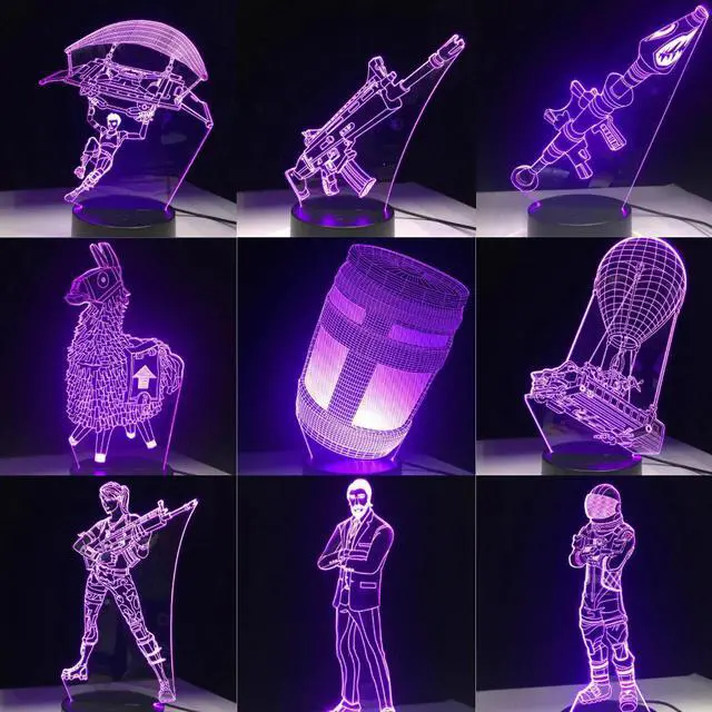 Alt view image 5 of 5 - 3D LED Lamp 7 Colors Touch Switch Table Desk Light Lava Lamp Acrylic Illusion Room Atmosphere Lighting Game Fans Gift All Skins