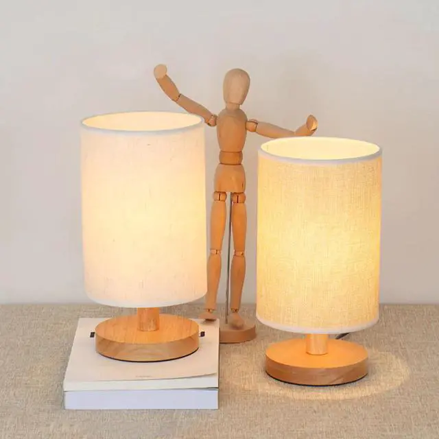 Alt view image 3 of 5 - 38# Table Lamp LED Stand Desk Lamp Bedside Lamp Night Light Warm White Gift Wood Table Lamp Flexible Bedside Lamp