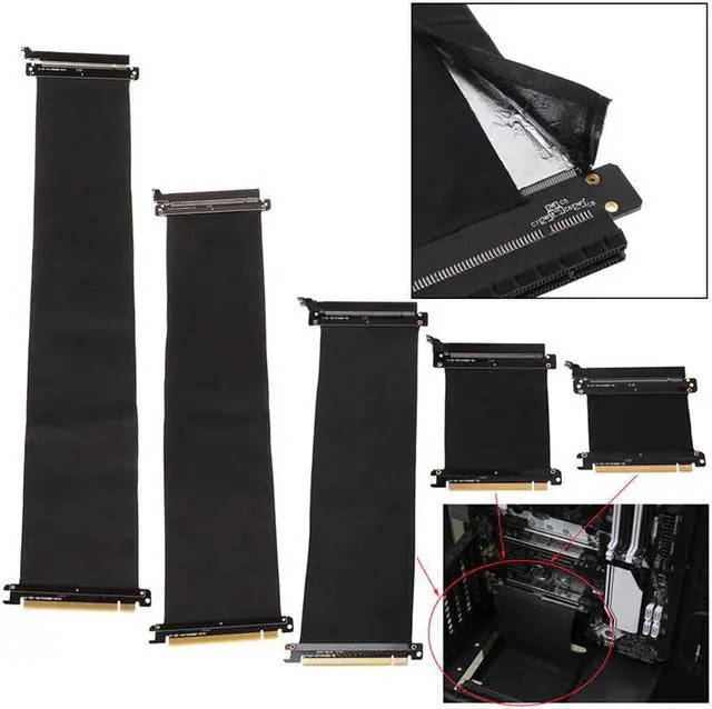 Alt view image 2 of 5 - 5/10/30/40/50cm High Speed PC Graphics Cards PCI Express 3.0 16x Flexible Cable Riser Card Extension Port Adapter for GPU C26