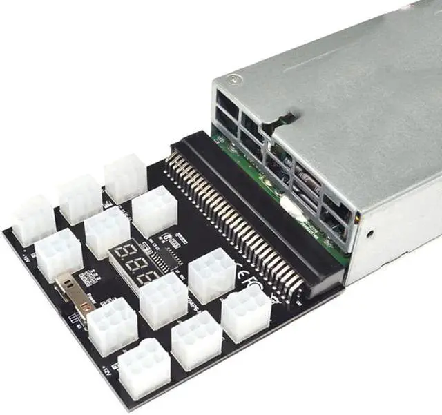Alt view image 4 of 5 - 12X6Pin Power Supply Breakout Board Adapter Converter 12V for Ethereum BTC Antminer Miner Mining  Server PSU GPU