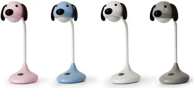 Alt view image 3 of 5 - Touch On/off Switch Desk Lamp Rechargeable Cute Cartoon Dog Lamp Eye Protection Student Study Reading Dimmer  Table Lamps