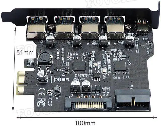 Alt view image 5 of 5 - Express USB 3.0 Expansion Card Adapter -E USB 3.0 HUB Controller with 15Pin Power Supply USB3.1 Type-C E Extender Card