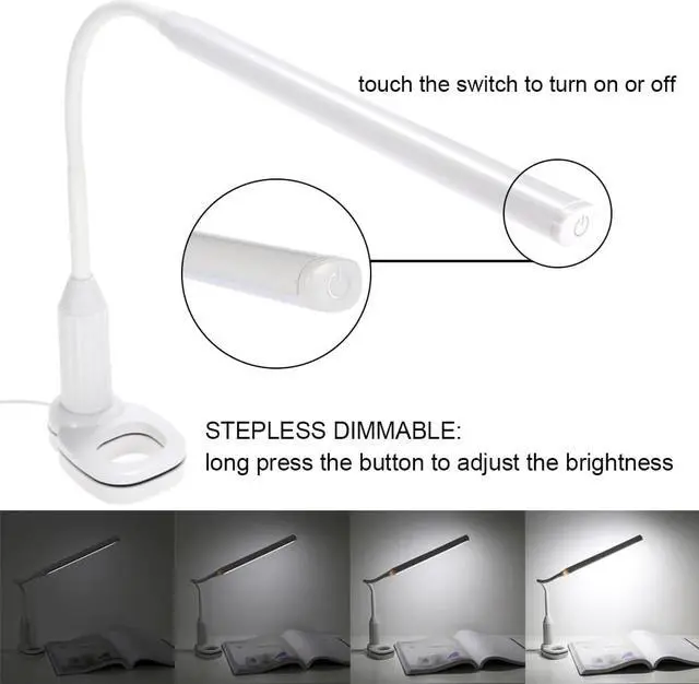 Alt view image 3 of 5 - 5W 24 LEDs Eye Protect Table Lamp Stepless Dimmable Bendable USB Powered Touch Sensor Control LED Desk Lamp ?????????? ?????