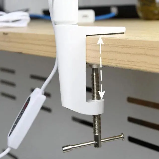 Alt view image 3 of 5 - Arm Table Lamp Clip Office Led Desk Lamp USB Eye-protected Lamp For Bedroom Led Light 5-Level Brightness&Color 10W