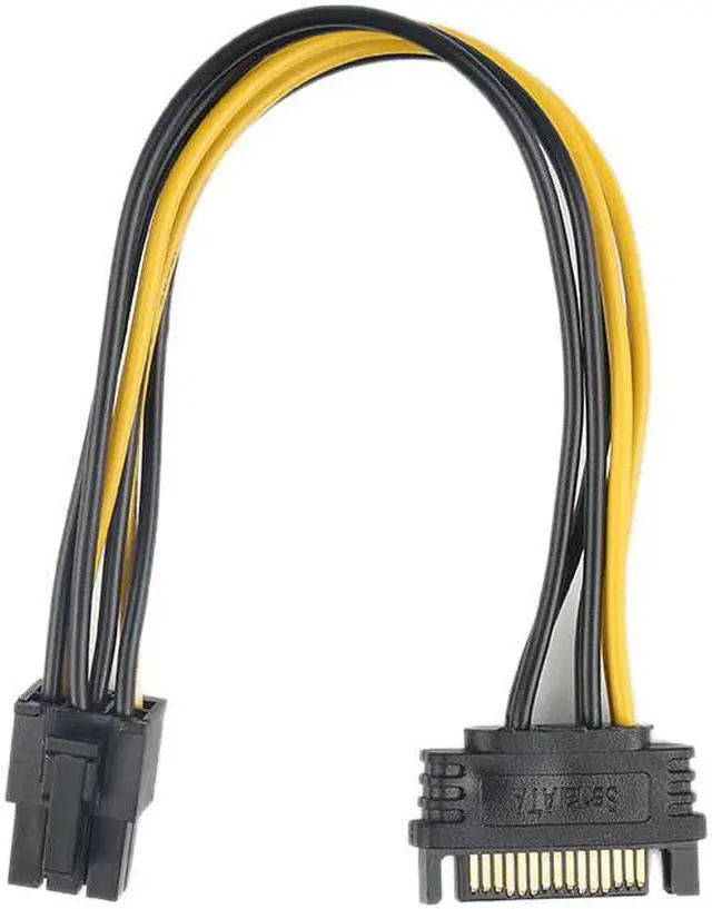 Alt view image 3 of 5 - 15-Pin SATA Power To 6-Pin PCI Express Adapter Cable 20cm 18 Copper Wire Graphics Power Cord Hard Drive Graphics Power Cord