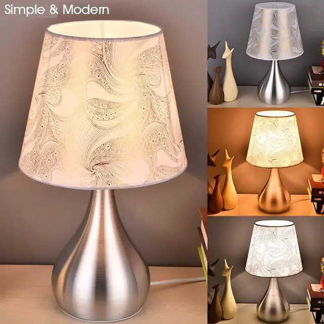 Alt view image 3 of 5 - Bedside Lamps LED Desk Lamp with E27 Bulb Table Lamps For Bedroom Study Decor Living Room Lighting White Light 110V-240V