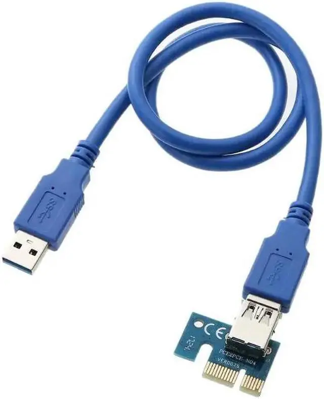 Alt view image 4 of 5 - USB 3.0 PCI-E Riser card PCIE Express 1X 4x 8x 16x Extender Riser Adapter Card SATA 15pin to 4 pin molex Power Cable