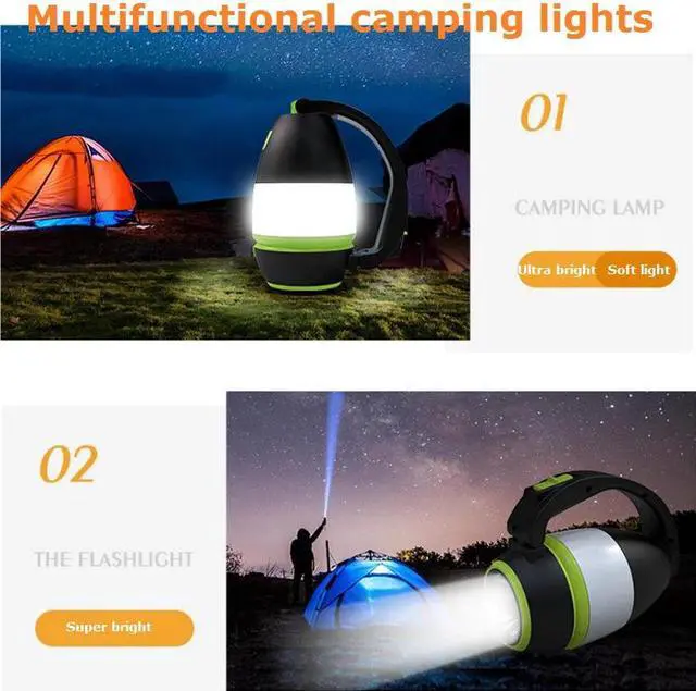 Alt view image 5 of 5 - Camping Lamp LED Lanterns Bedroom Table Lamp USB Rechargeable Emergency Light Multifunction 4 IN 1 Night Desk Lamps