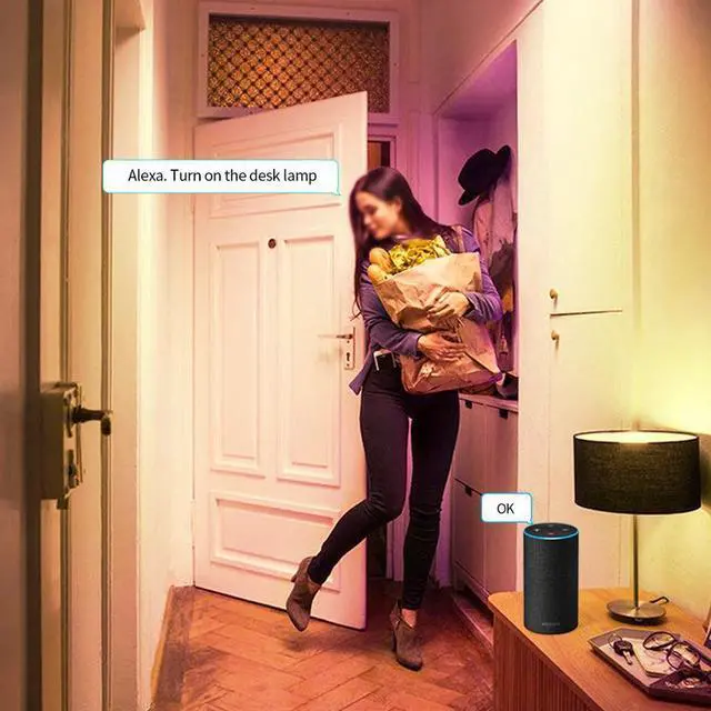 Alt view image 4 of 5 - Lights For Bedroom Table Lamp RGBW Tuya Smart Life WiFi Dimmable Voice Control Work With Alexa ,Echo ,Google Home  Bulb