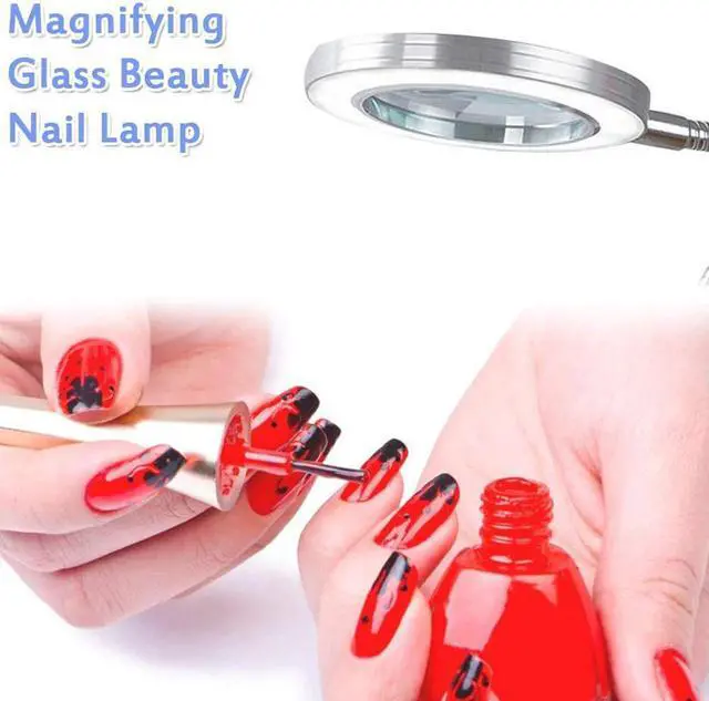 Alt view image 3 of 5 - 8X Magnifier Nail Beauty Light Tattoo Clip Light Makeup Equipment Tool USB Student Eye Care Reading Light Portable Desk Lamp