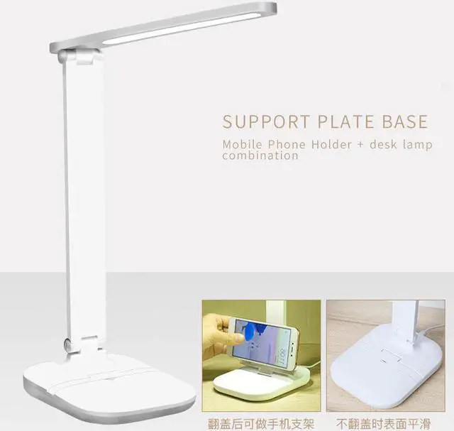 Alt view image 4 of 5 - Rechargeable Desk Light 3 Mode Dimmable Folding Touch Reading Table Lamp  USB Charging Stepless Dimmable Desk Lamp