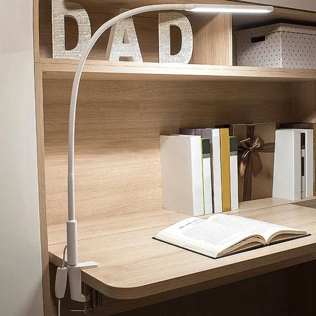 Alt view image 2 of 5 - Long Arm Table Clip Lamp Office USB Adjustable Eye-protected LED Table Lamp Study Light Metal Reading Table Lamp