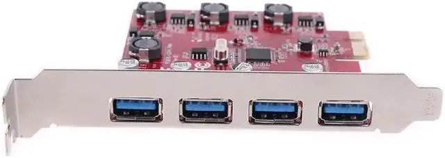 Alt view image 2 of 5 - chipset pci-e to usb3.0 expansion board independent power supply pcie to 4 usb ports high speed desktop card adapter