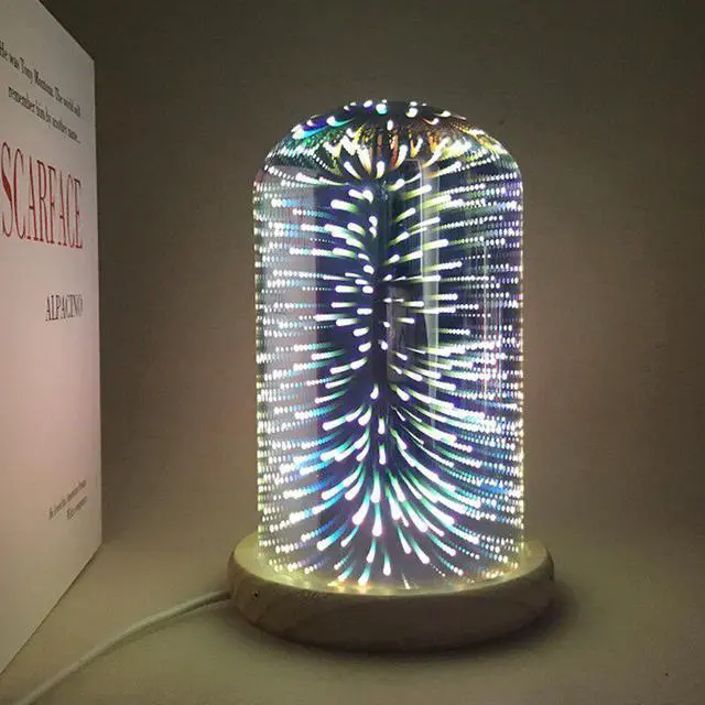 Alt view image 3 of 5 - firework deco de noel bedroom lamp 3d Night light lampara led escritorio glass stained planetarium usb led star woo