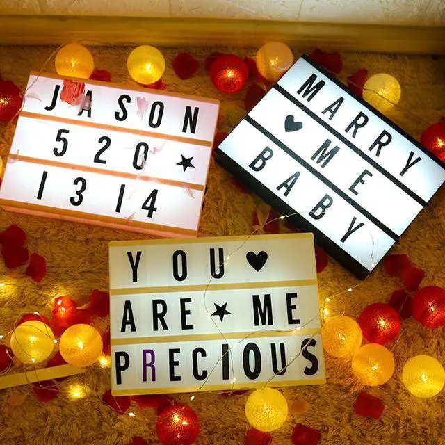 Alt view image 6 of 7 - Combination Light Box Night Table Desk Lamp A4  A5 A6 DC 5V DIY Letters Symbol Cards Decor USB/Battery Powered Message Board