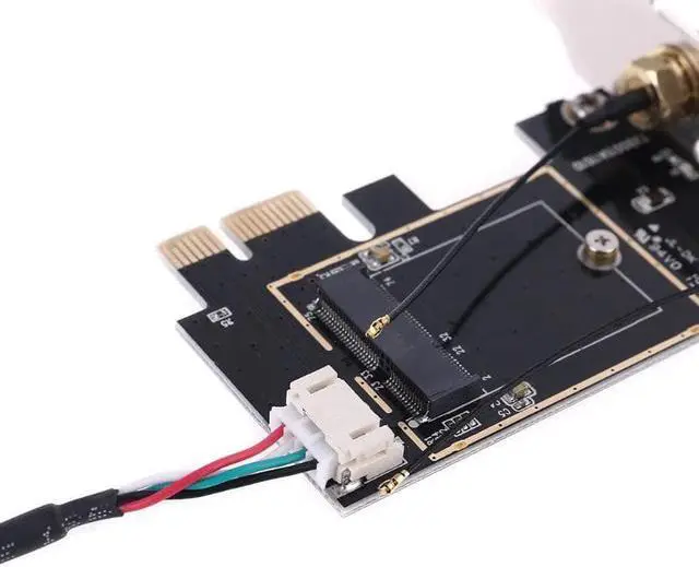 Alt view image 2 of 5 - Wireless Card to pciE-1X to -Ekey PCIE Laptop Pc WIFI WLAN Card Adapter Dual Antenna Adapter Board