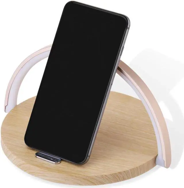 Alt view image 4 of 5 - Wireless Charger LED Table Lamp DC5V 10W USB Charging LED Desk Lamp Light Adjustment Table Bedside Lamp With Phone Holder
