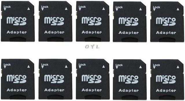 Main image of 10Pcs Micro  TransFlash TF To  SDHC Memory Card Adapter Converter Black