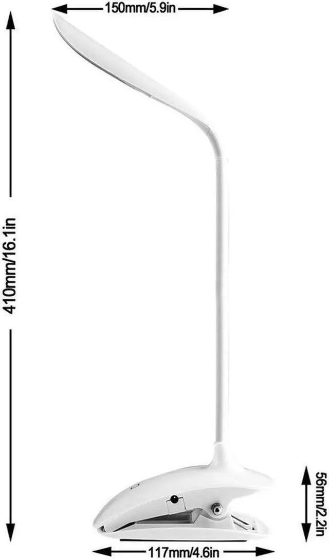 Alt view image 5 of 5 - USB Led Desk Lamps Clamp Clip Rechargeable Table For Reading Energy Saving Touch Switch Lamp For Living Room
