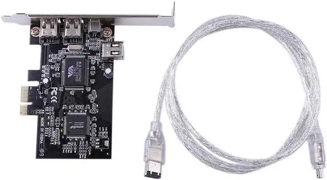 Alt view image 3 of 5 - 3 Ports 1394A Expansion Card PCI-E 1X to IEEE 1394 DV Video Adapter 1x 4Pin 2x 6Pin Controller for Desktop PC for Window 7 8 10