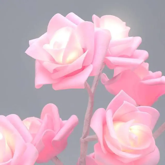 Alt view image 4 of 5 - LED Rose Lamp Bottle Desk Light Flower Night Lamp Romantic Valentine's Day Birthday Gift Decoration Beast Battery Powered