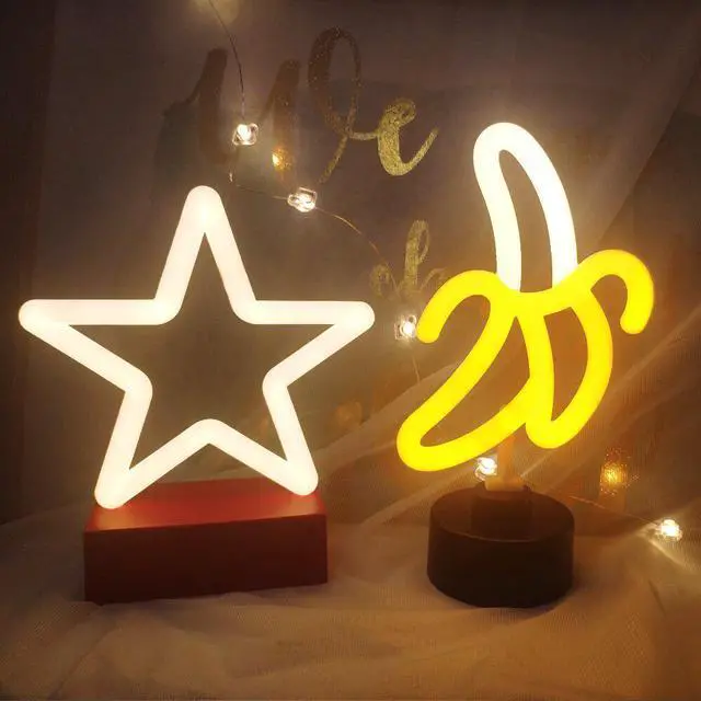Alt view image 5 of 5 - Banana Neon LED Light Plastic Table Night Light Art Decorative Lights Decoration for Kids Baby Room