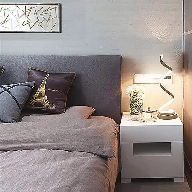 Alt view image 4 of 5 - Spiral Table Lamp Modern Curved Desk Bedside Lamp Dimmable White/Warm White/Nature White Light For Living Room Bedroom