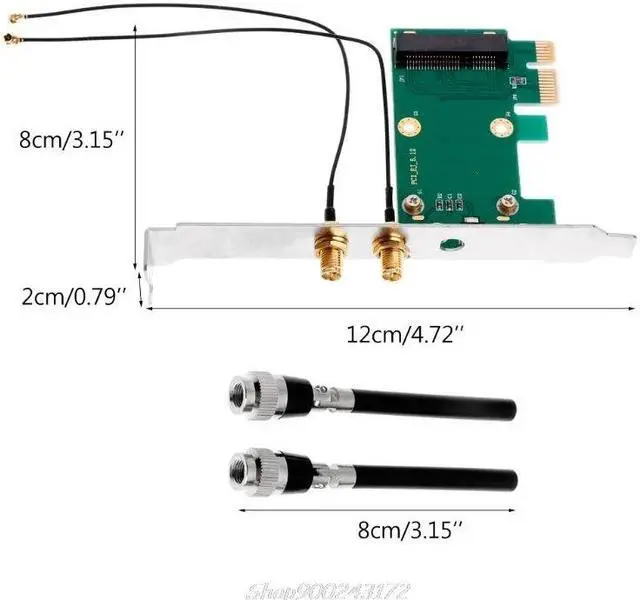 Alt view image 2 of 5 - PCI-E to PCI-E 1X Desktop Adapter Convertor with Two Antennas for Wireless Wifi Network Card Jy21 20 Dropship