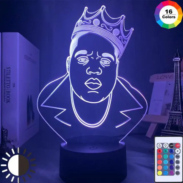 Alt view image 3 of 5 - Notorious B I G Acrylic 3D Lamp for Home Decoration Nightlight Dropshipping Fans Product Table Led Night Light Biggie Gift