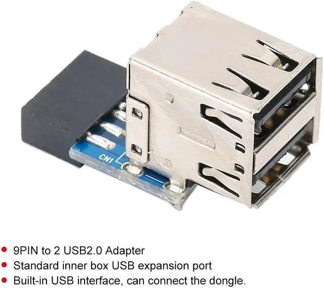 Alt view image 4 of 5 - express add on card 2 Port 9PIN Female to 2 USB 2.0 Female PC Motherboard USB Expansion Adapter Computer Accessories