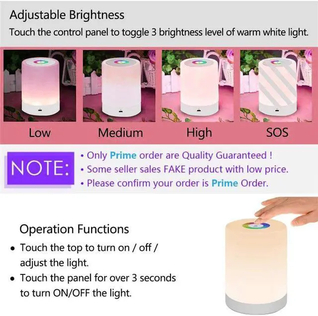 Alt view image 3 of 5 - bedside lamp simple  energy-saving high-quality night light LED smart bedside table lamp tactile controllable F4