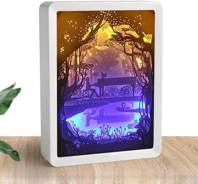 Alt view image 5 of 5 - Laminated Paper Carving Lamp 3D Home Decortion Light Shadow Paper Carved Lights Diy Creative 3D LED Lamp Lampara Light
