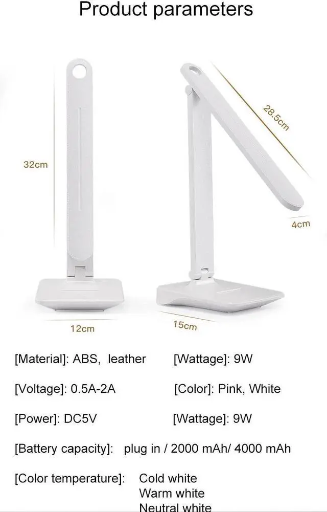 Alt view image 3 of 5 - 2020 New 4000mah 2000mah LED Desk Lamp 3 Mode Lighting Brightness Rechargeable USB Learning Table Lamp for Study ZZD0017