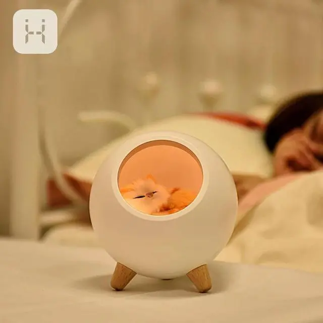 Main image of Cat Shape Bedside Lamp USB Rechargeable Night Atmosphere Lamps Lithium Battery Bedroom Desk Decoration Light For Pets