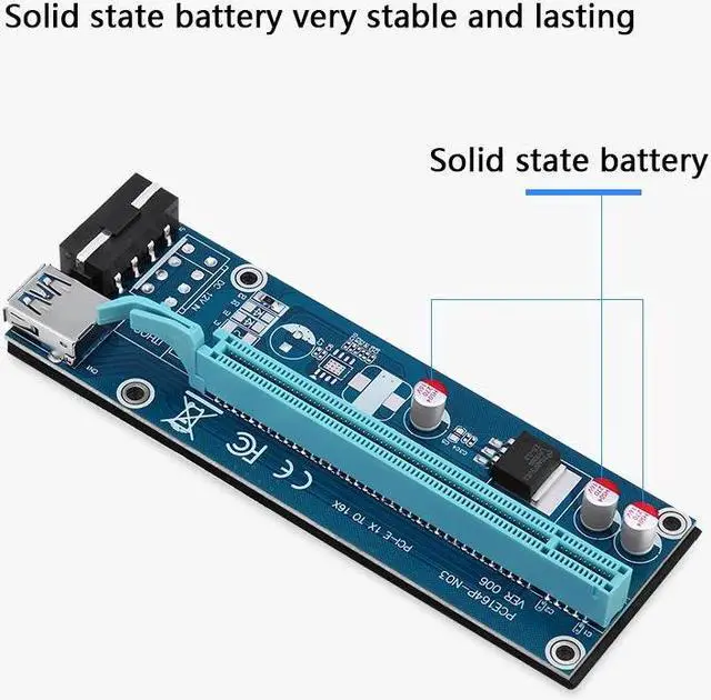 Alt view image 5 of 5 - lowest price PCI Express Riser Card PCI-E 1x to 16x Extender USB 3.0 data Cable&SATA to 4Pin IDE Molex Power cable  006