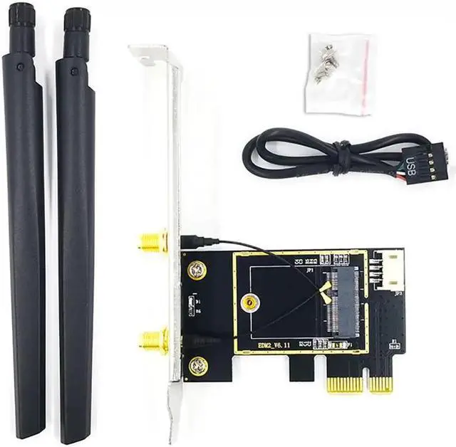 Alt view image 5 of 5 - Band 2.4Gbps PCIe Wifi Card Network Card Bluetooth Wi-Fi M.2/NGFF Wireless Card To PCI Express Adapter For Pc Desktop