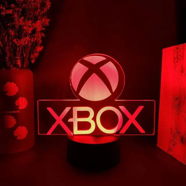 Alt view image 2 of 5 - Game Icon 3D Illusion Lamp Gaming Room Desktop Setup LED Sensor Lights Color Changing Computer Backlight Room Decoration