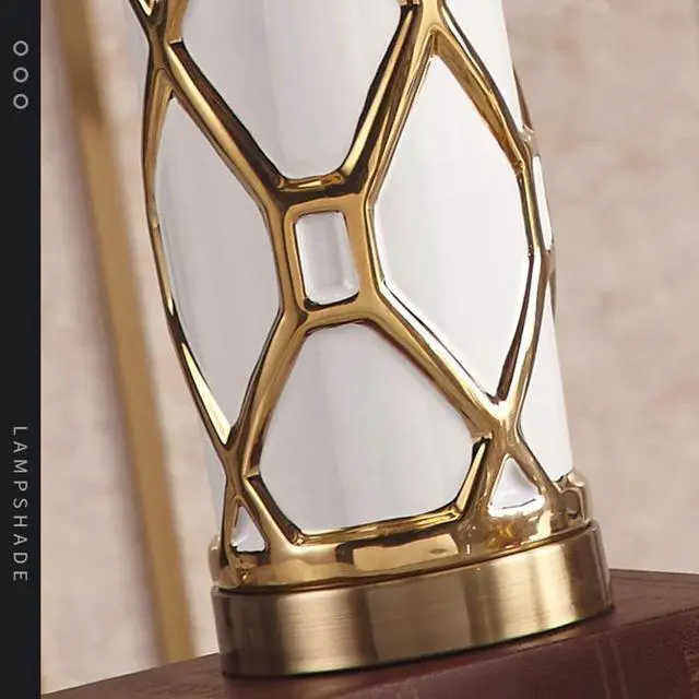 Alt view image 5 of 5 - Ceramic LED Lights Table Lamp Cloth Table Lamps Shade For The Bedroom Bedside Hotel Living Room Home Decor Desk Lamp