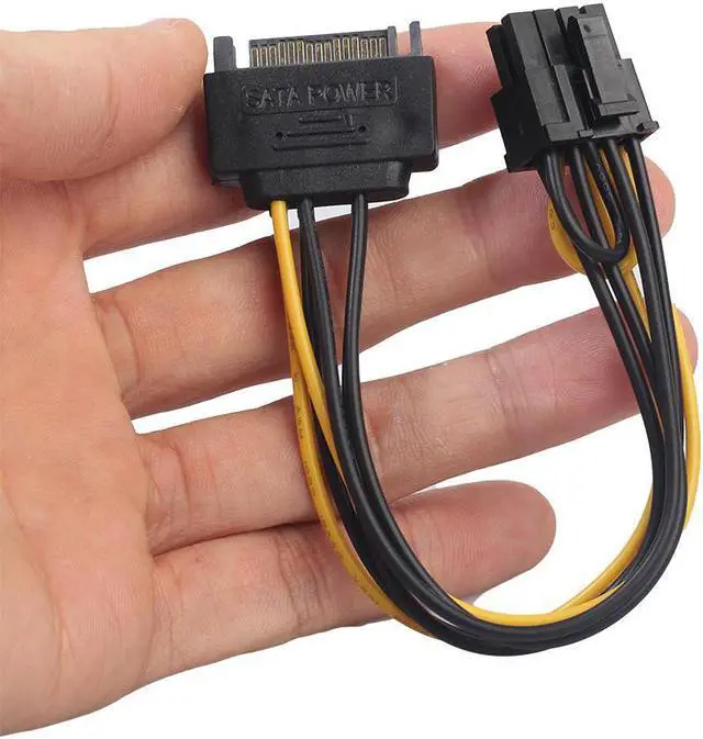 Alt view image 2 of 5 - 15Pin SATA Male To 8pin(6+2) PCI-E Male Video Card Power Supply Adapter Cable  15cm Power Cable