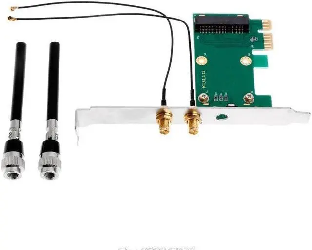 Alt view image 3 of 5 - PCI-E to PCI-E 1X Desktop Adapter Convertor with Two Antennas for Wireless Wifi Network Card Jy21 20 Dropship