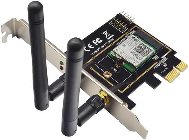 Alt view image 2 of 5 - Wifi Adapter M2 Ngff Key A-E To Mini Pci Express Wifi Raiser PCI-E 1X NGFF Wireless Support 2230 2242 Mini Pcie Network Card