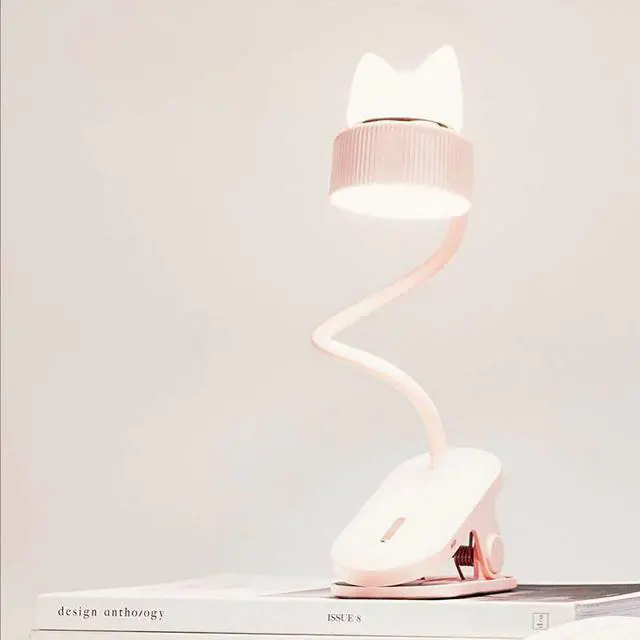 Main image of LED Bed Table Clamp Cat Night Light 2 in 1 for Bed Headboard Book Clamp Light 360 ° Flexible Gooseneck Clip Table Lamp