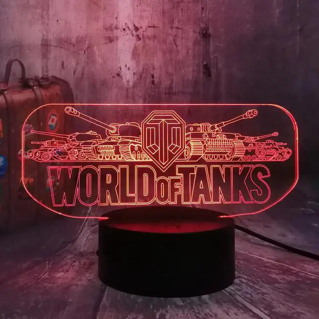 Main image of Game World of Tanks 3D LED Night Light illusion Novelty Sleep Table Desk Lamp Boyx Kids Birthday Christmas lamp Home Decor