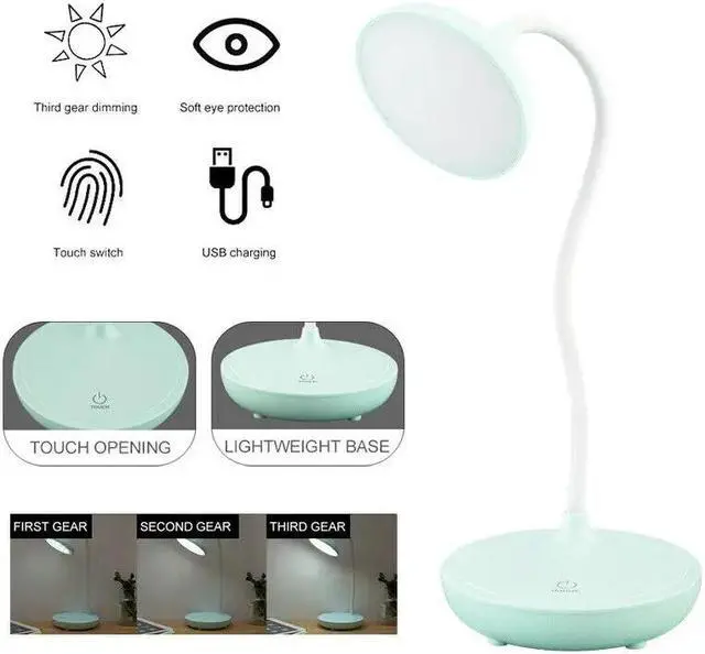 Alt view image 4 of 5 - Touch Sensor USB Charge LED Desk Table Night Bedside Reading Lamp Light Flexible Adjustment Charging Plugging Lamp
