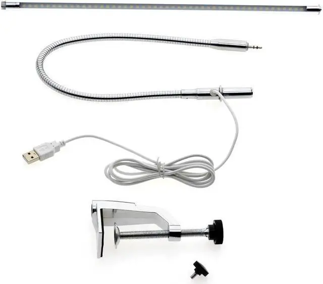 Alt view image 4 of 5 - Arm Table Lamp 48 LEDs Clip Mounted Office LED Desk Lamp USB Flexible Gooseneck Eye-protection Reading Lamps for Work Study
