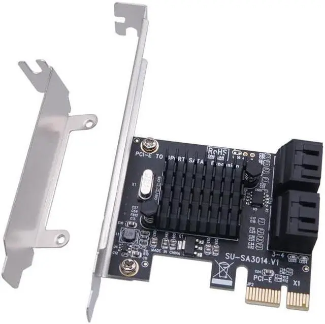 Alt view image 3 of 5 - 4 Port SATA III Expansion Card 6Gbps PCIe 1X to SATA 3.0 Adapter Converter Card Support IPFS Hard Disk Devices Card