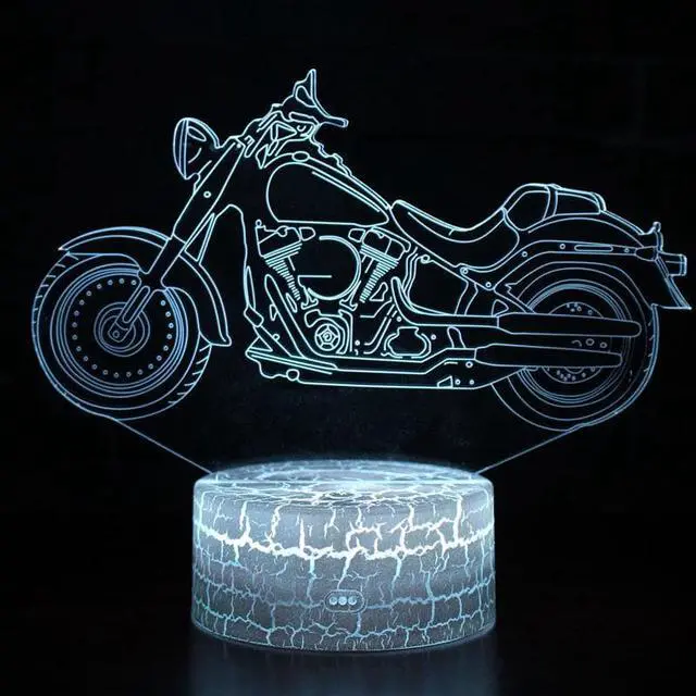 Alt view image 3 of 5 - Motorcycle 3D Illusion Lamp With Remote Control Room Decoration Lampe Dirt Bike Night Lights For Birthday Xmas Gifts
